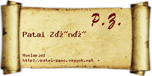 Patai Zénó névjegykártya
